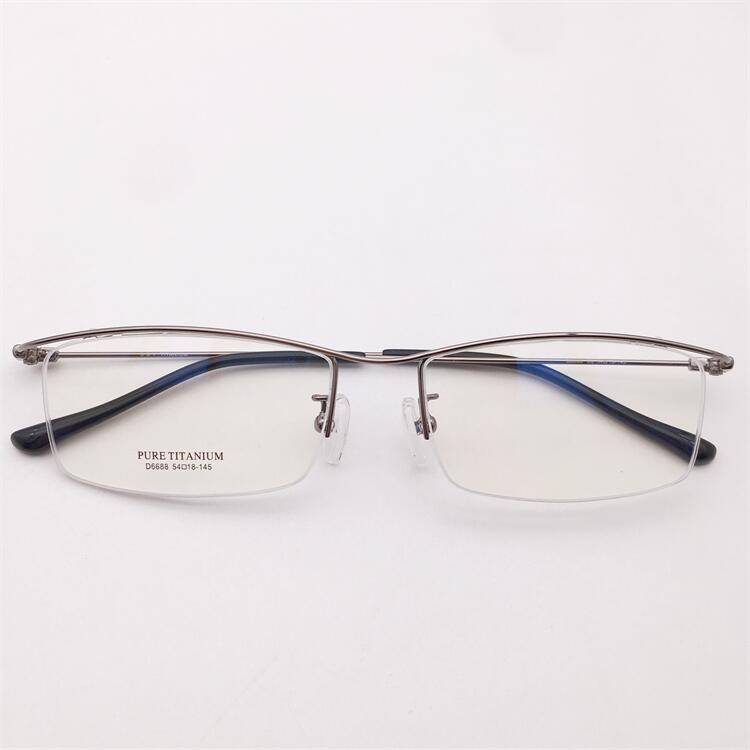 Export of German order ultra -light super refinement black gun color business semi -frame eyebrow frame gentleman gold silk glasses rack