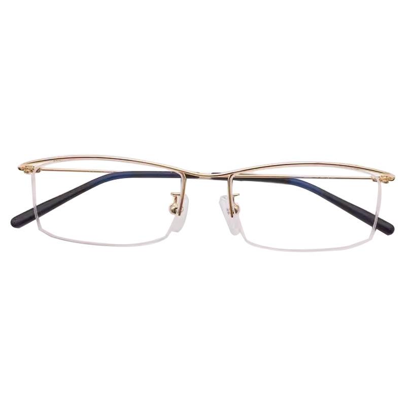 Export of German order ultra -light super refinement black gun color business semi -frame eyebrow frame gentleman gold silk glasses rack