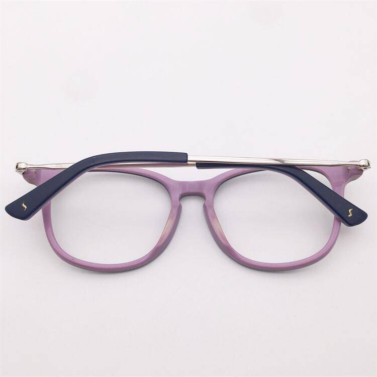 Treasure orphans Japanese order blue -purple board full -frame large round frame fine legs personalized literary glasses shelf female