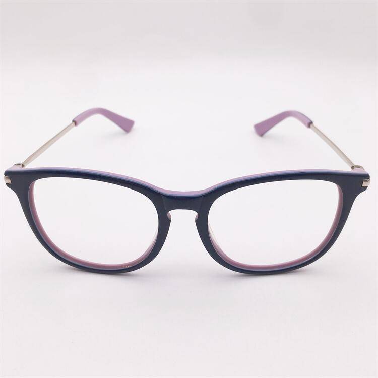 Treasure orphans Japanese order blue -purple board full -frame large round frame fine legs personalized literary glasses shelf female