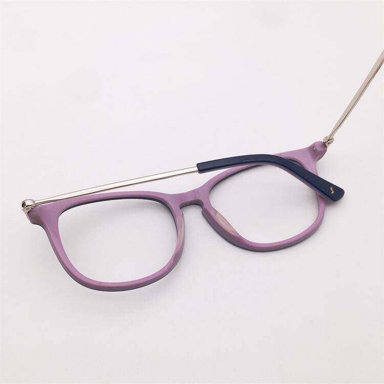 Treasure orphans Japanese order blue -purple board full -frame large round frame fine legs personalized literary glasses shelf female