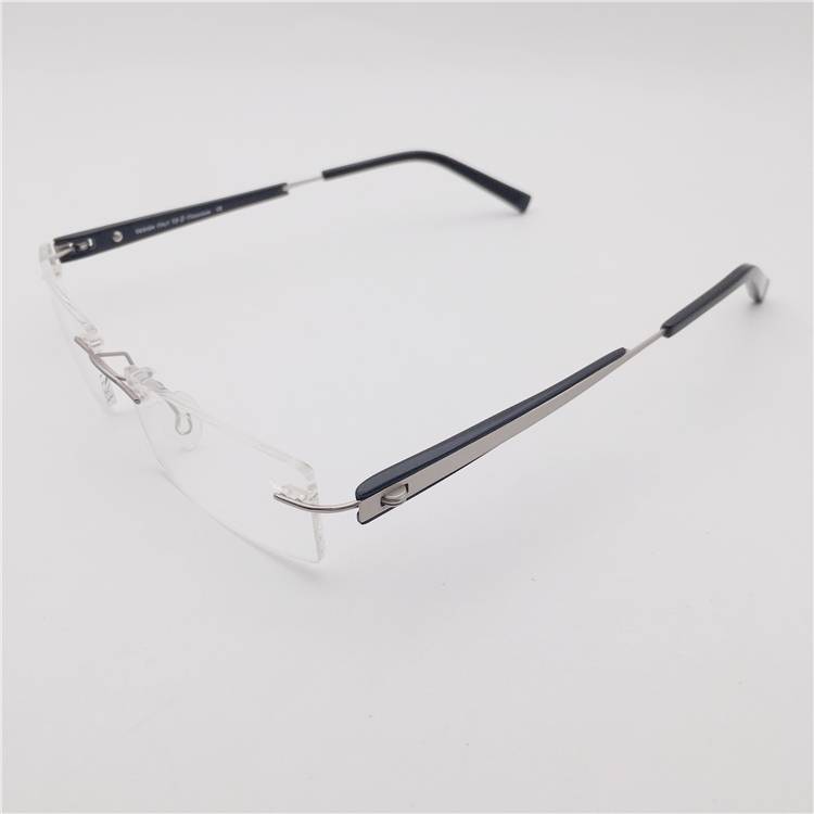 Japanese order silver gun color ultra -light pure titanium business temperament, frameless personality decorative mirror legs and glasses racks