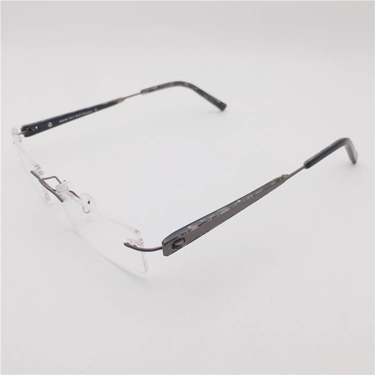 Japanese order silver gun color ultra -light pure titanium business temperament, frameless personality decorative mirror legs and glasses racks