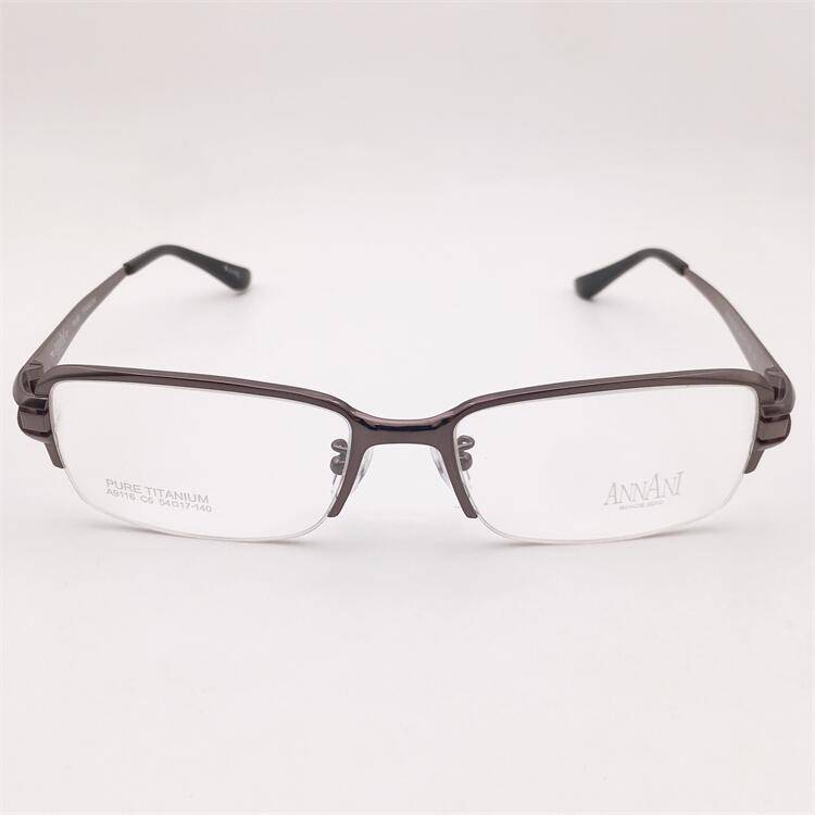 Treasured orphan original single gun color ultra -light pure titanium business temperament semi -frame personalized literary glasses frame men and women