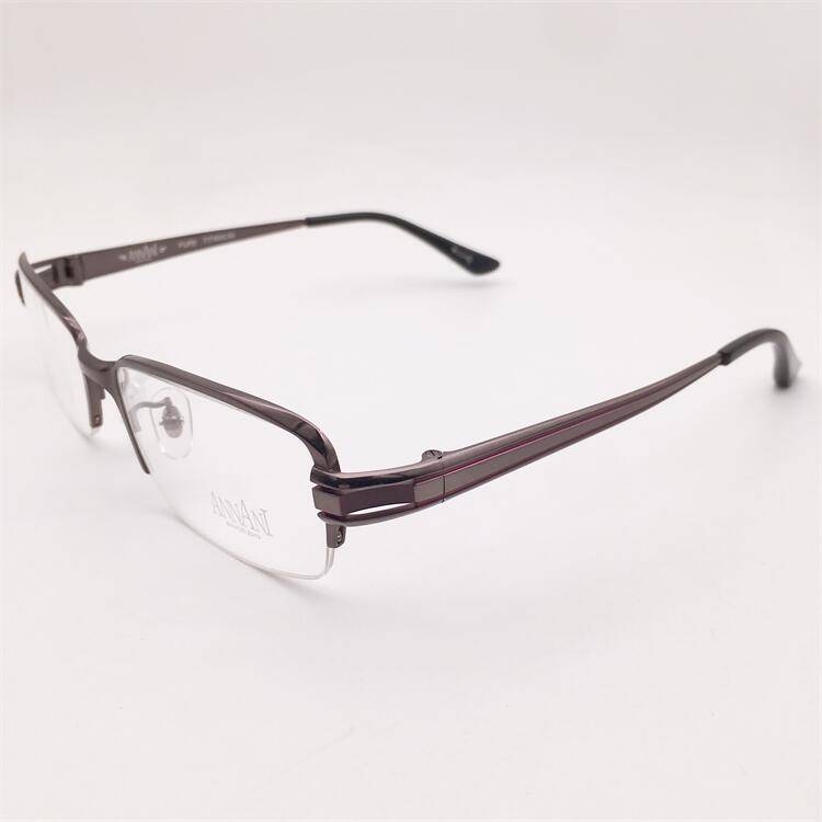 Treasured orphan original single gun color ultra -light pure titanium business temperament semi -frame personalized literary glasses frame men and women