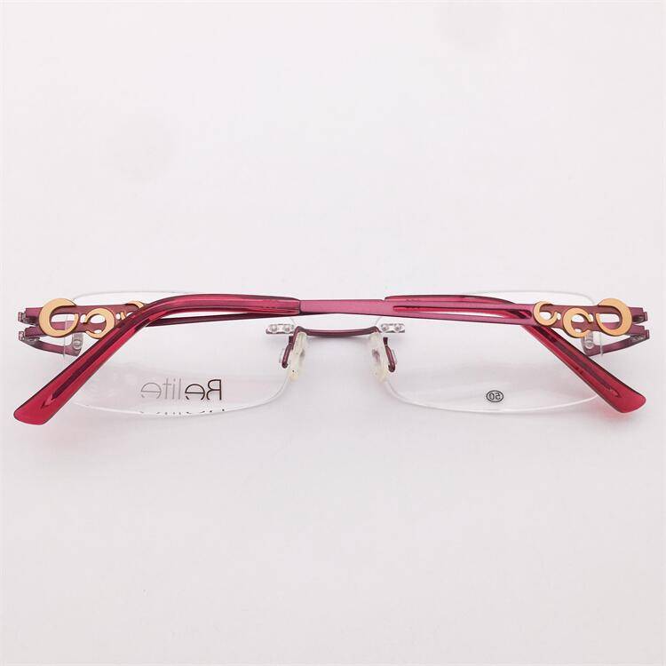 Treasured orphan original single purple titanium business temperament, frameless hollow carved decorative mirror legs glasses shelf female