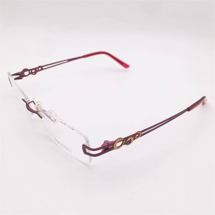 Treasured orphan original single purple titanium business temperament, frameless hollow carved decorative mirror legs glasses shelf female