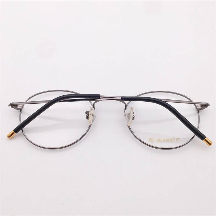 Treasure orphan original single blue gun color ultra -light titanium full frame large legs fine leg literary temperament glasses frame