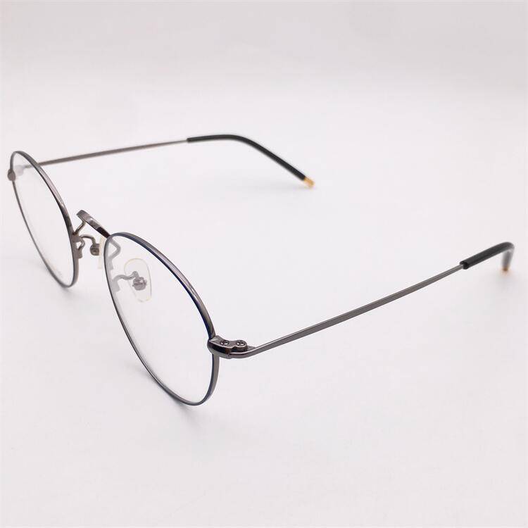 Treasure orphan original single blue gun color ultra -light titanium full frame large legs fine leg literary temperament glasses frame