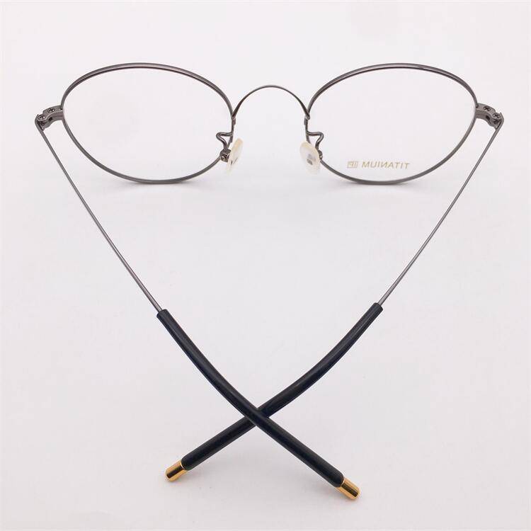 Treasure orphan original single blue gun color ultra -light titanium full frame large legs fine leg literary temperament glasses frame