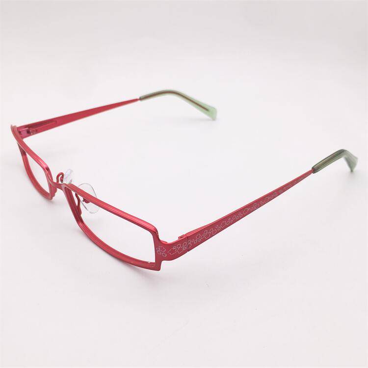 Treasured orphan original single red alloy full -frame small square box literary temperament spring mirror leg glasses shelf female