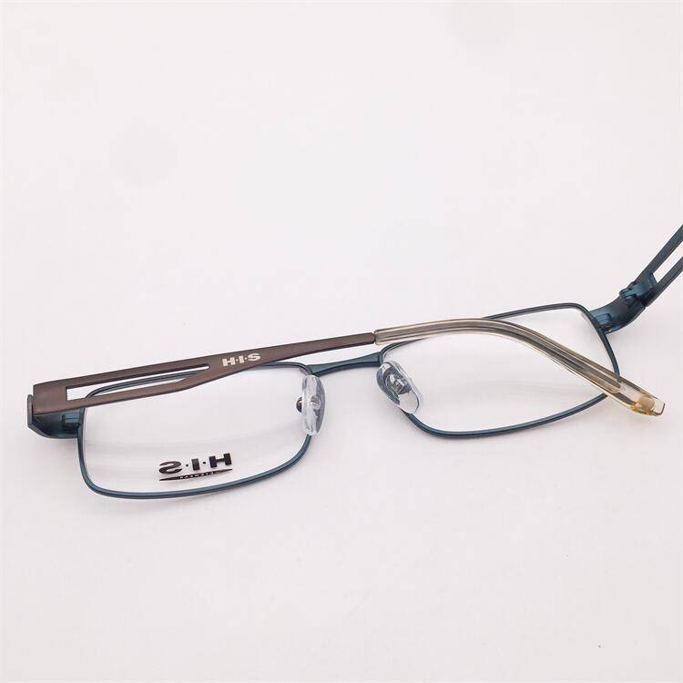 Shenzhen produced original single blue alloy full -frame all -box vacuum IP electroplating business temperament glasses rack men and women