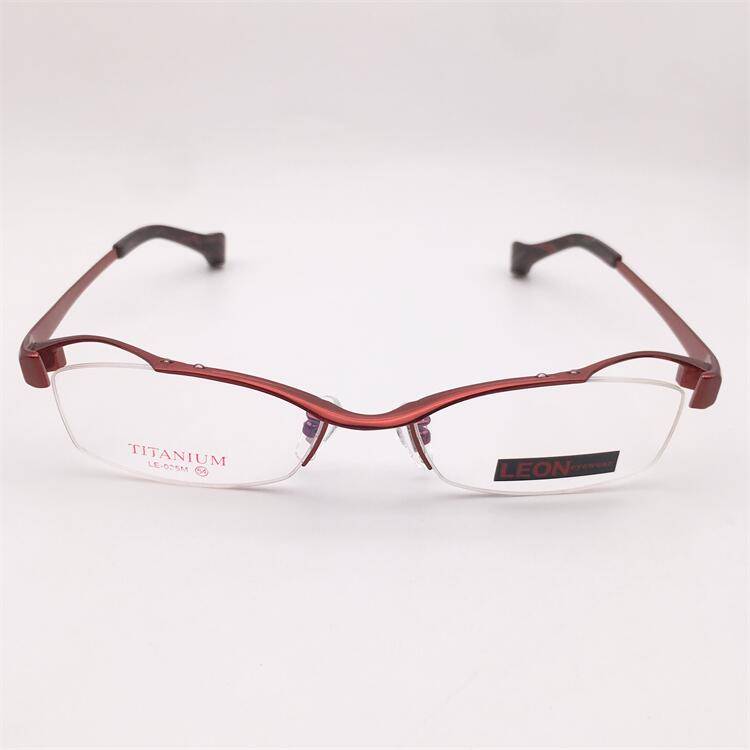 Super Personal Collection Orponement Original Single Red Super Pure Titanium Business temperament Half -frame Myopia Glasses Female