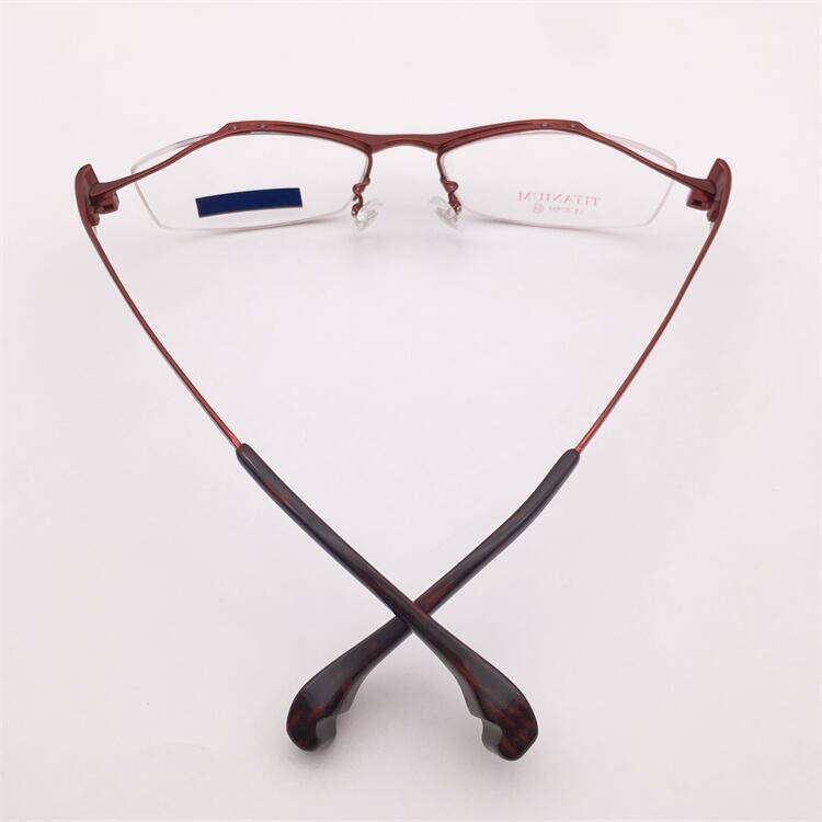Super Personal Collection Orponement Original Single Red Super Pure Titanium Business temperament Half -frame Myopia Glasses Female
