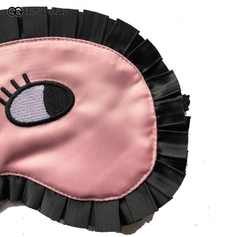 Lazyoaf Eye embroidery silk eye mask Sleeping artifact shading Students sleeping and breathable women to relieve eye fatigue