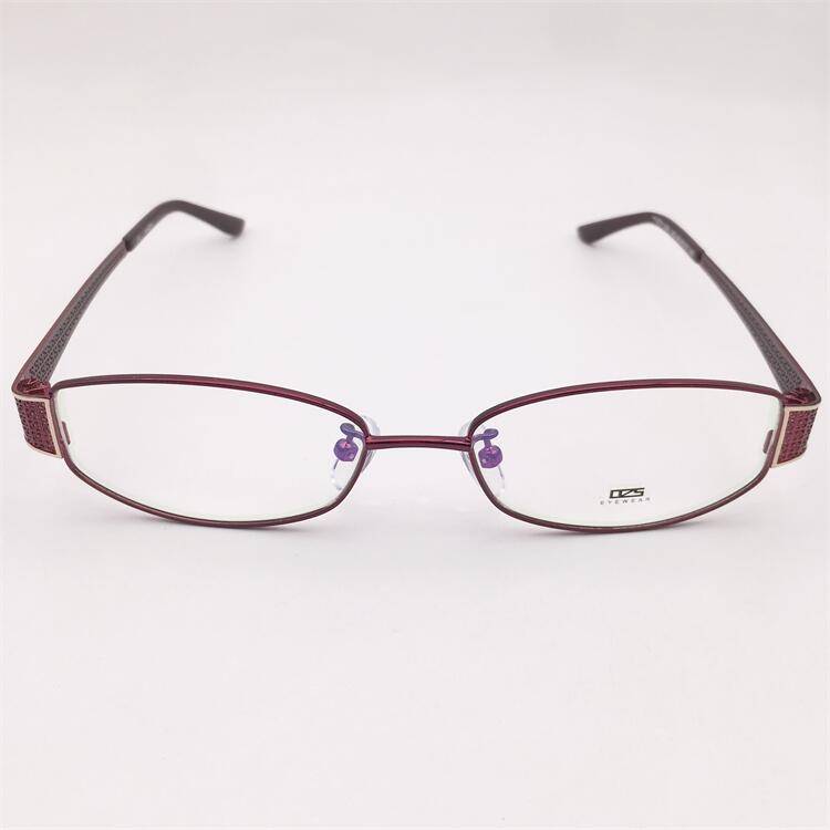 Treasured orphan original single dark red alloy full frame small round frame hollow carved mirror leg temperament glasses shelf female