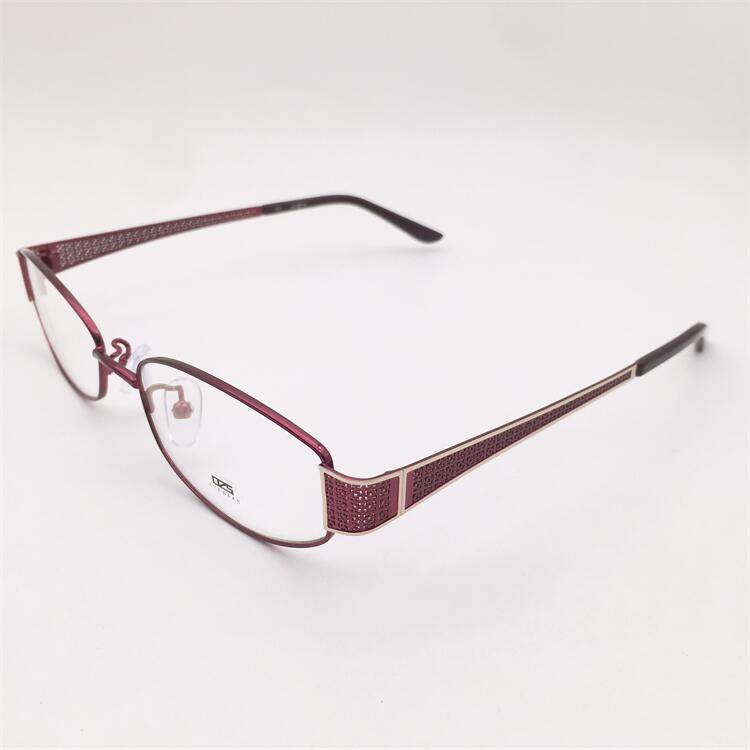 Treasured orphan original single dark red alloy full frame small round frame hollow carved mirror leg temperament glasses shelf female