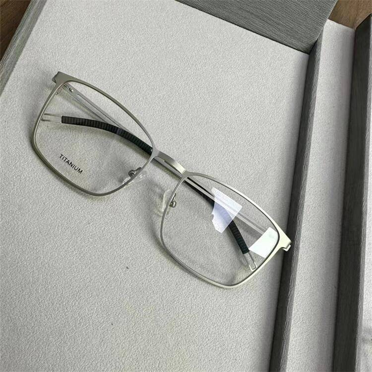 Export -end single German order black gun silver business temperament full -frame gentleman hollow mirror legs big face glasses frame men