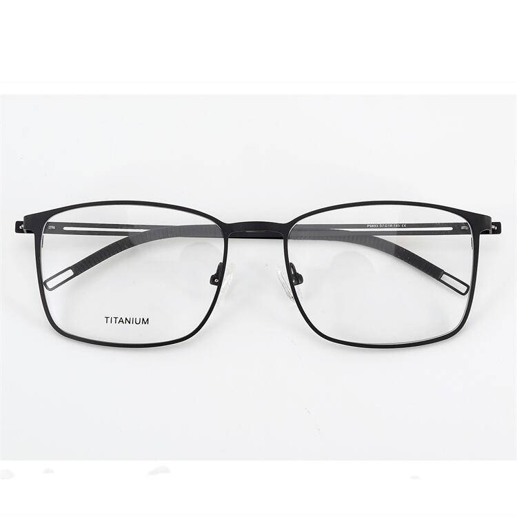 Export -end single German order black gun silver business temperament full -frame gentleman hollow mirror legs big face glasses frame men