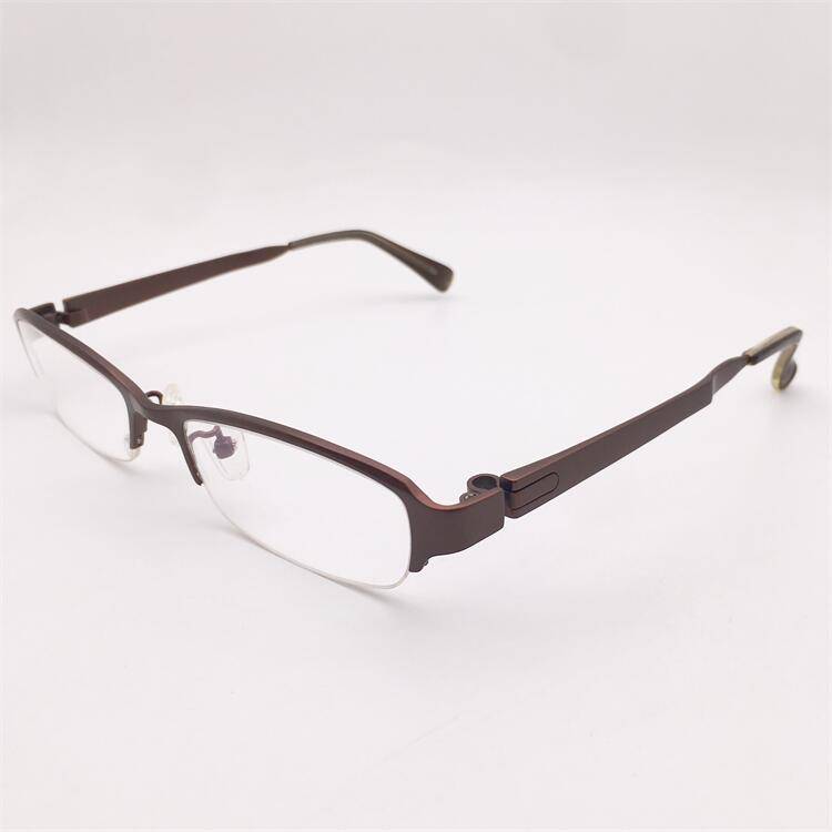 Treasured orphan original single coffee color ultra -light pure titanium business temperament half -frame shape decorative mirror legs and glasses shelf women