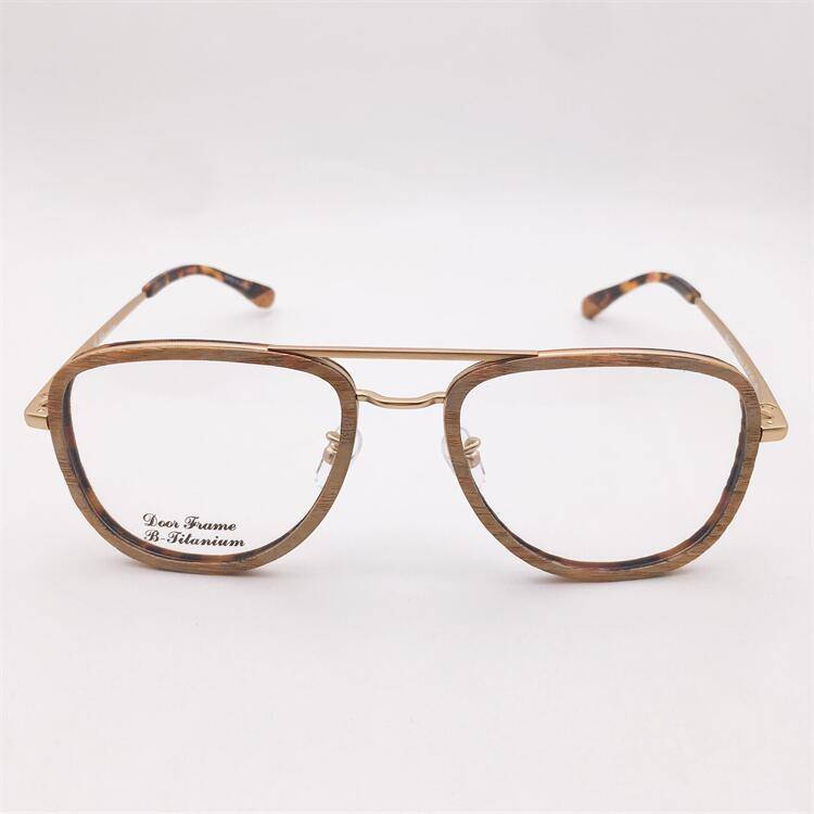Treasure orphan original single imitation wood plate + pure titanium pupa color literary personality temperament glasses frame with sunglasses