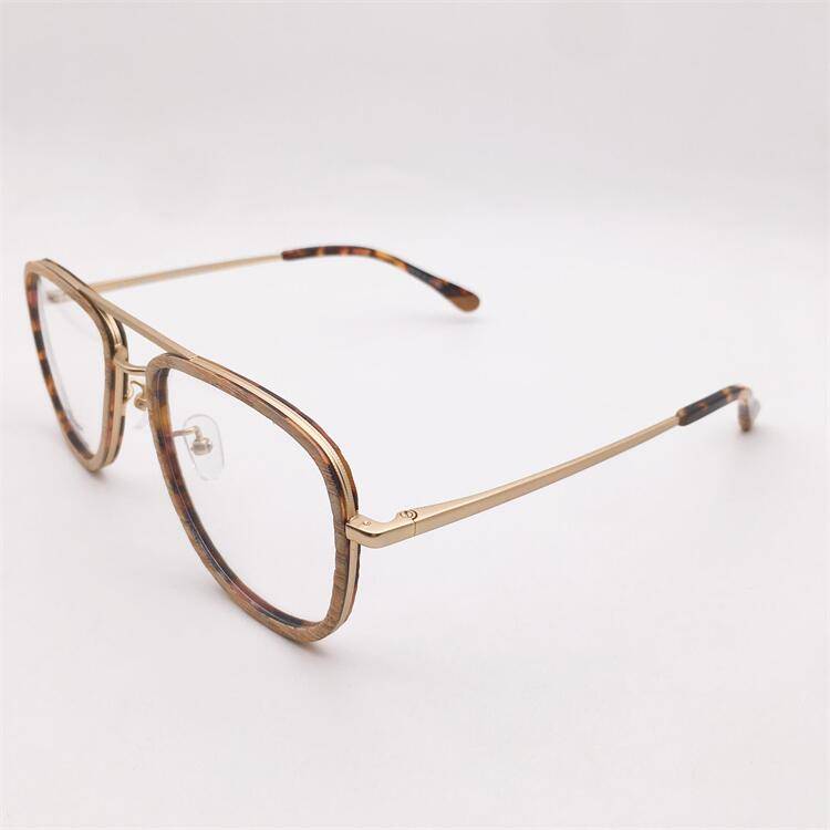 Treasure orphan original single imitation wood plate + pure titanium pupa color literary personality temperament glasses frame with sunglasses