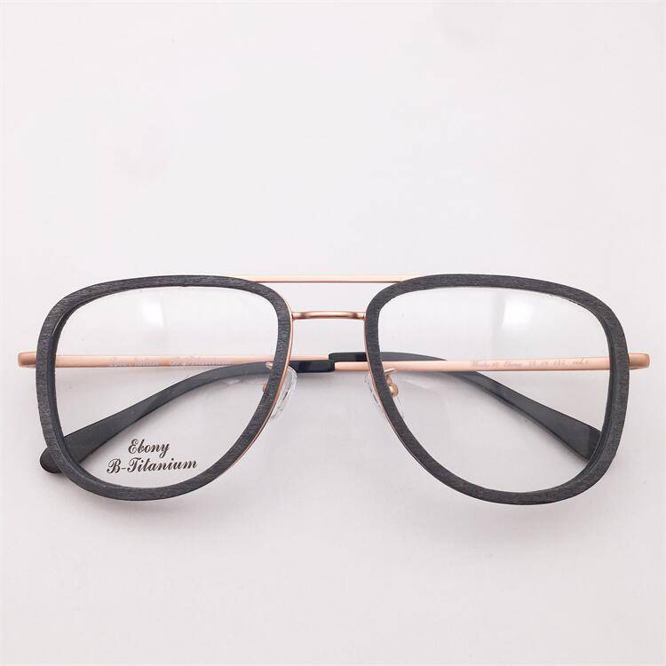 Treasure orphan original single imitation wood plate + pure titanium pupa color literary personality temperament glasses frame with sunglasses