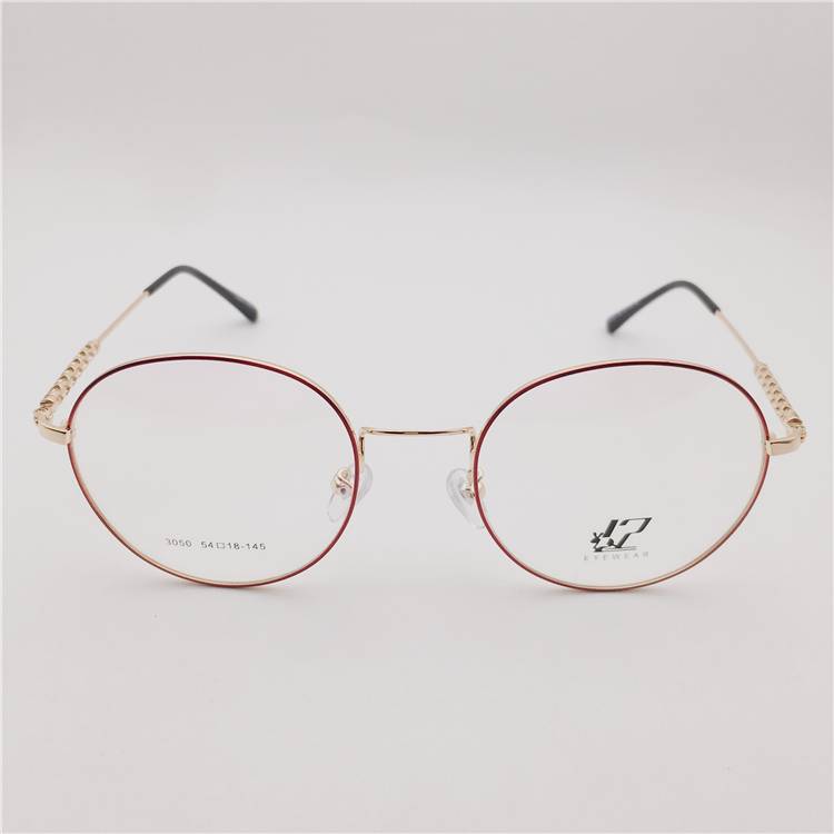 Treasured Japanese order red gold ultra -light pure titanium round box carved hollow decorative mirror leg literary glasses