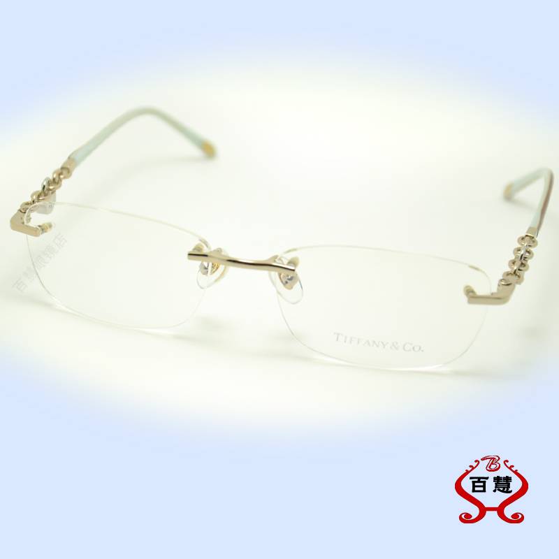 Brand classic chain chain TF2128 myopia glasses rackless gold and silver frame board board, legs and women small faces