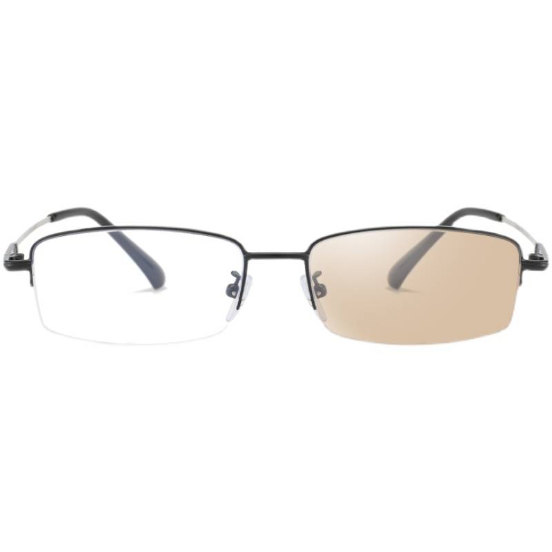 Half -frame men's handsome glasses frame, big face, big eyes, can be equipped with a degree of finished product, elegant business color mirror