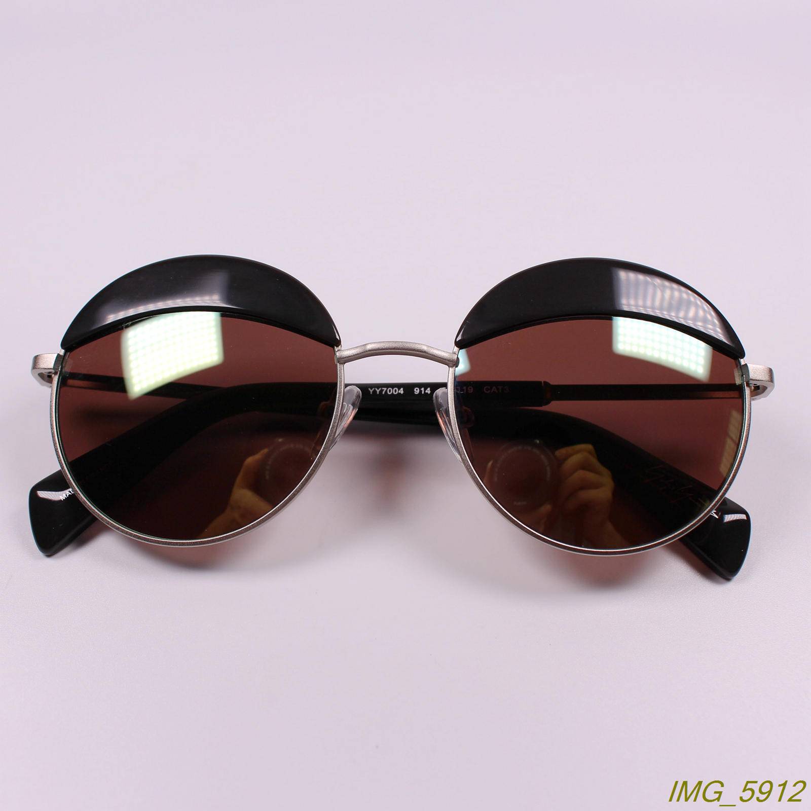 Factory retro eyebrow mirror round box metal sunglasses sunglasses sunglasses 3 color 7004