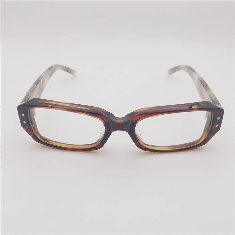 Exit tail single -colored black full -frame striped stripe decorative coarse mirror leg punk retro glasses rack