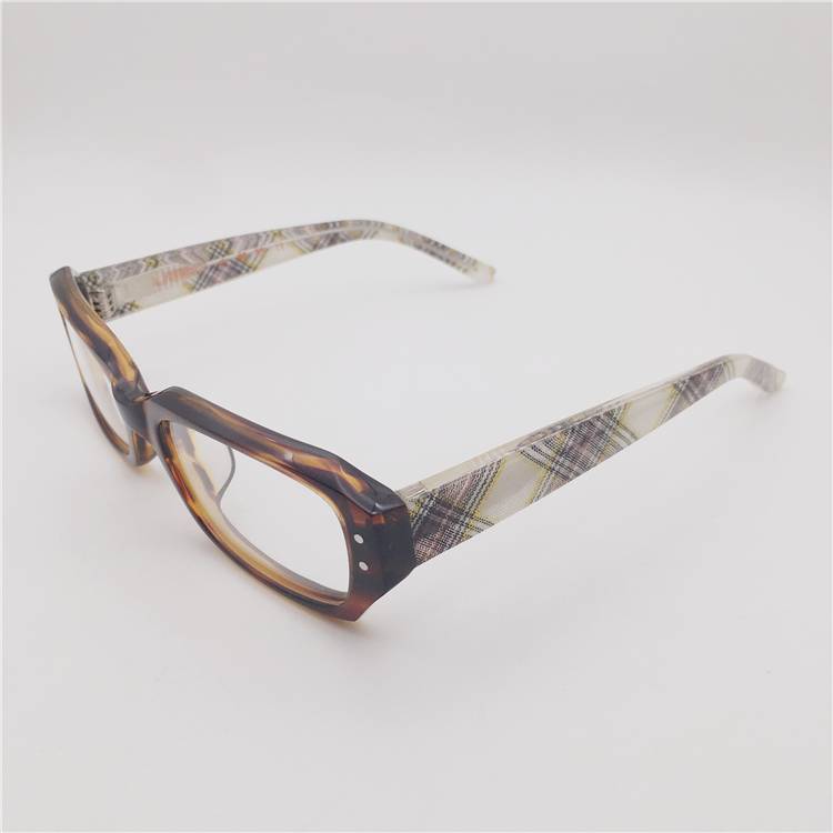 Exit tail single -colored black full -frame striped stripe decorative coarse mirror leg punk retro glasses rack