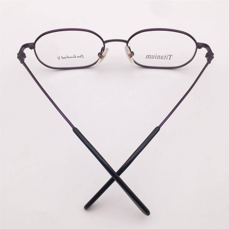 Shenzhen original single purple ultra -light titanium alloy full -frame multi -mirror frame literary temperament personality glasses shelf female