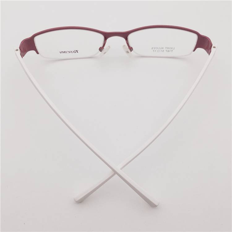 Original single Shenzhen boutique red titanium gold business temperament half frame TR90 comfortable mirror leg literary and artistic glasses