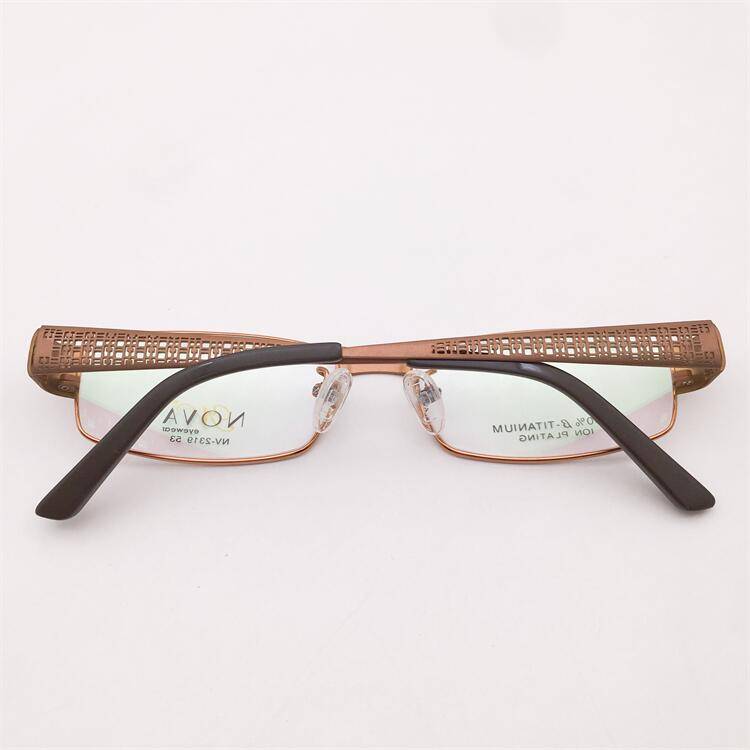 Treasure orphan original single ultra -light pure titanium coffee golden business temperament full -frame hollow carved mirror leg glasses frame
