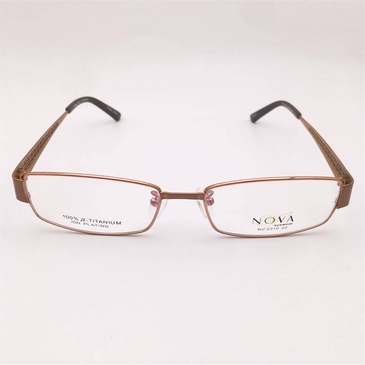 Treasure orphan original single ultra -light pure titanium coffee golden business temperament full -frame hollow carved mirror leg glasses frame