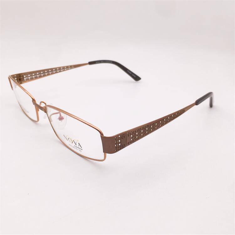 Treasure orphan original single ultra -light pure titanium coffee golden business temperament full -frame hollow carved mirror leg glasses frame
