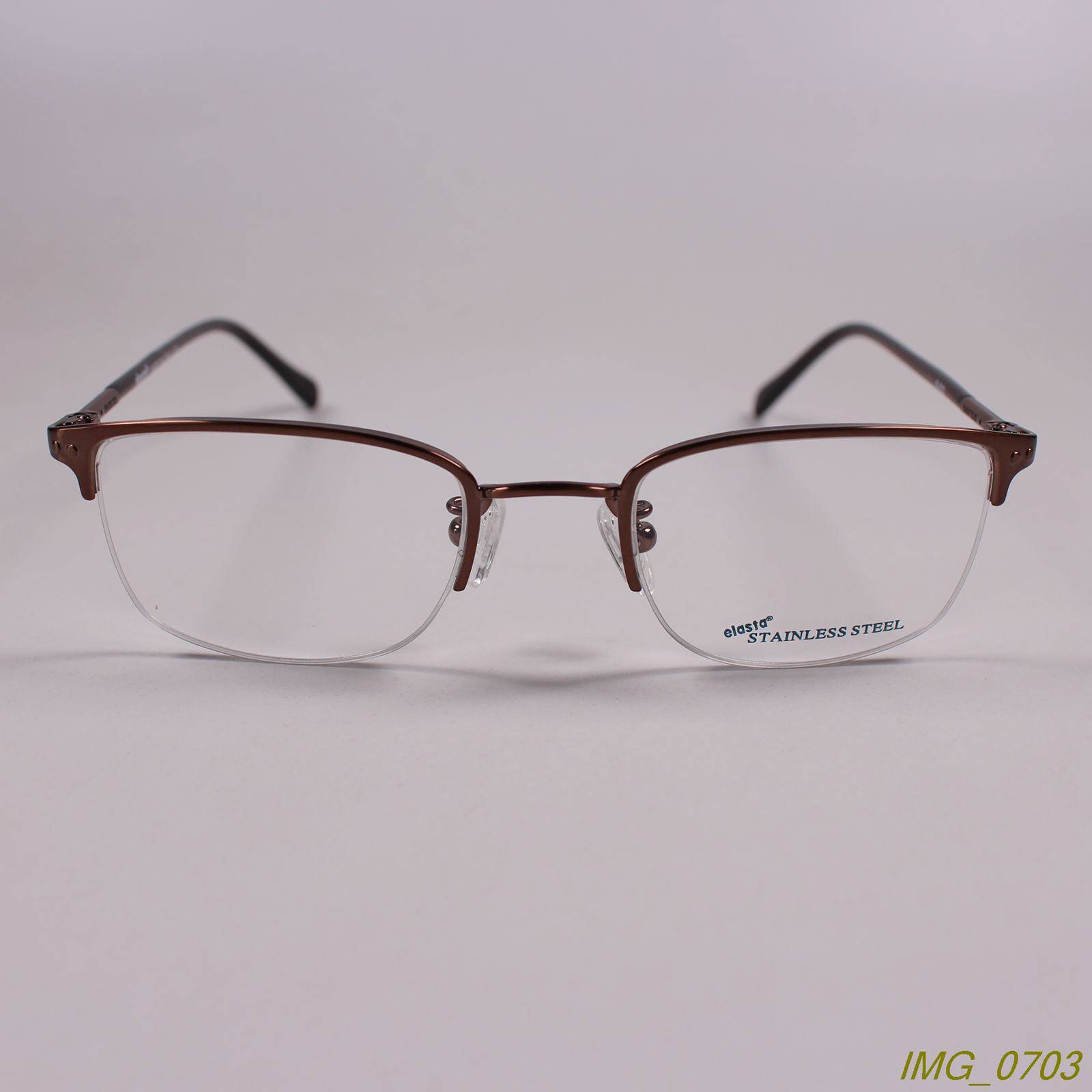 The tail single out of the Italian metal half -frame small eyebrow mirror myopia glasses frame optical shelf brown 222 small size