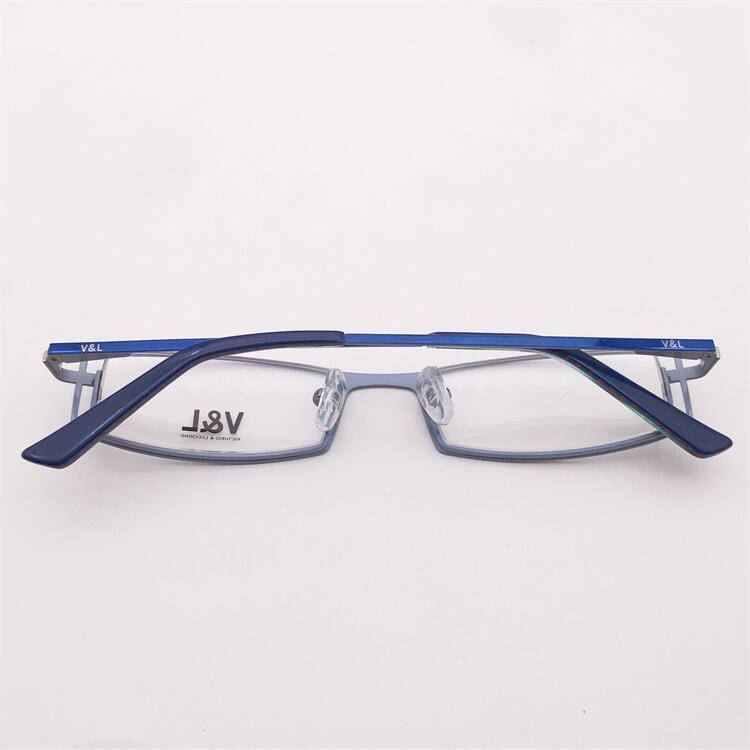 Treasured orphan original single blue alloy full -frame alien frame spring mirror leg literary temperament glasses shelf female