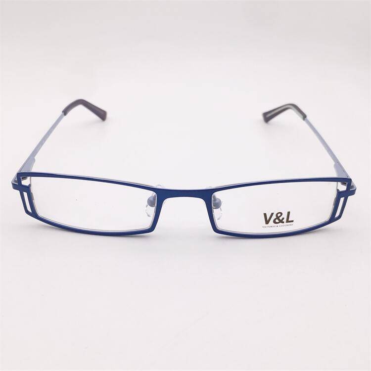 Treasured orphan original single blue alloy full -frame alien frame spring mirror leg literary temperament glasses shelf female