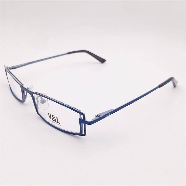 Treasured orphan original single blue alloy full -frame alien frame spring mirror leg literary temperament glasses shelf female