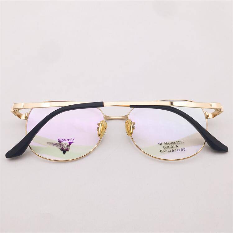 Treasured orphan original single ultra -light pure titanium gold full -frame large round frame literary temperament wild glasses rack men and women