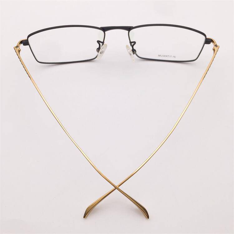 Treasure Orphan Original Single Super Light Pure Titanium Black Golden Framed Frame Framer Fine -legged Business temperament glasses rack Men and women