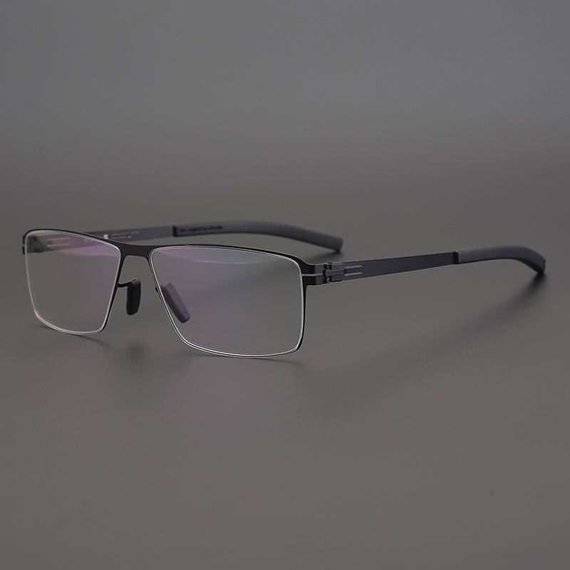 German new screwless full -frame myopia glasses frame retro personality men's ultra -light fashion big facial glasses rack