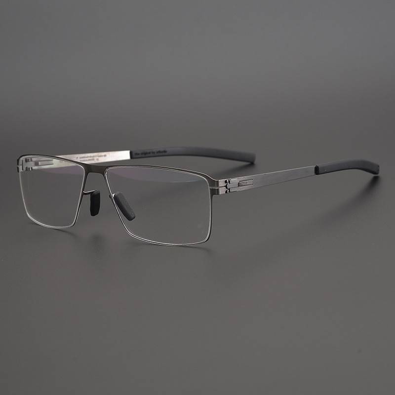 German new screwless full -frame myopia glasses frame retro personality men's ultra -light fashion big facial glasses rack