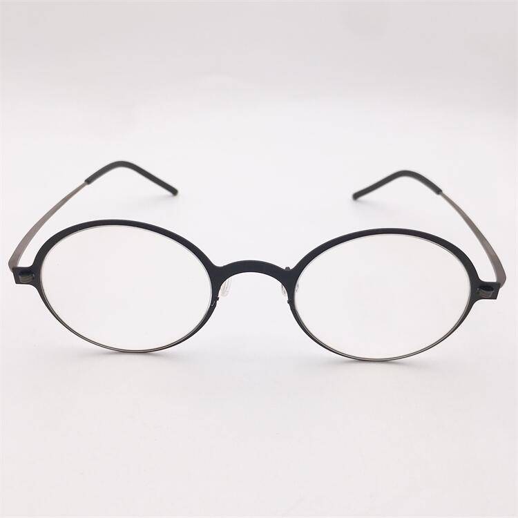 Export -end single German order ultra -light titanium black gun gold coffee color full -frame small round frame literary temperament glasses rack