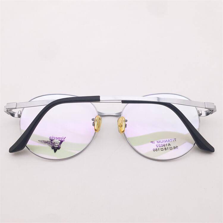 Treasure orphan original single silver ultra -light pure titanium full -frame large round frame literary temperament show face glasses rack