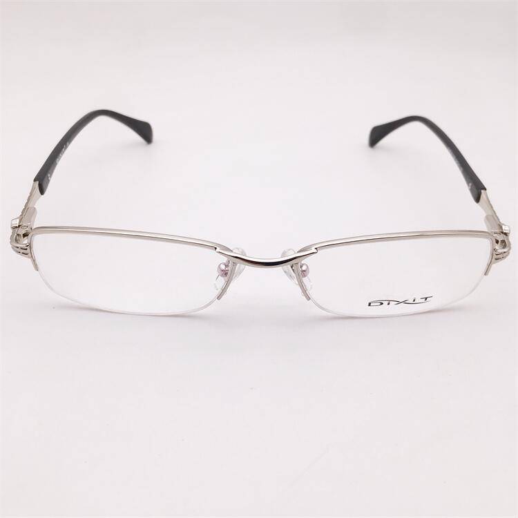Original single French order silver business temperament half -frame spring plate mirror legs personalized glasses frame men and women