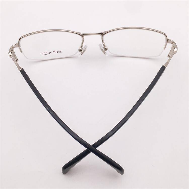 Original single French order silver business temperament half -frame spring plate mirror legs personalized glasses frame men and women